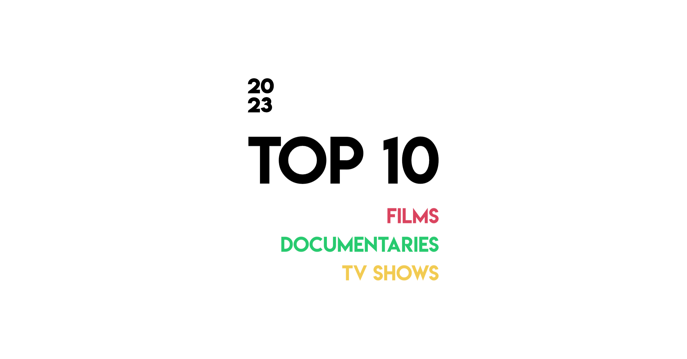 Top 10 Films, Documentaries & TV Shows | 2023